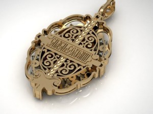 gold pendant with enamel on gold Model Cetak 3D