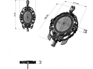 gold pendant with enamel on gold Model Cetak 3D
