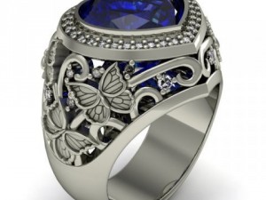 ring with butterflies Modèles 3D en vedette