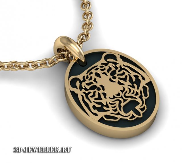 pendant tiger 3D Model .c4d .max .obj .3ds .fbx .stl .blend 