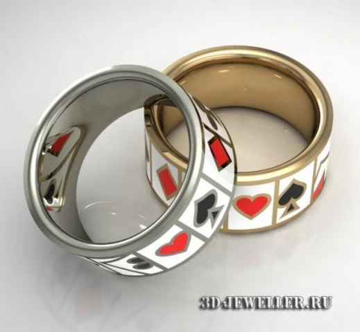 ring with casino enamel 3D Model .c4d .max .obj .3ds .fbx .stl .blend 