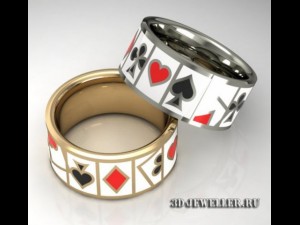 ring with casino enamel 3D Модель