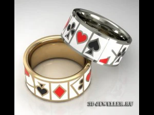 ring with casino enamel 3D Model