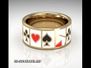 ring with casino enamel 3D Model