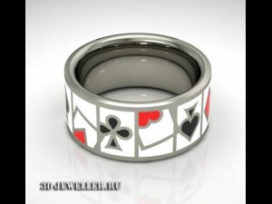 ring with casino enamel 3D Модель