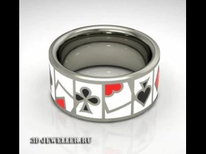 ring with casino enamel 3D Model