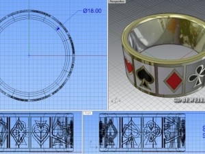 ring with casino enamel 3D Модель