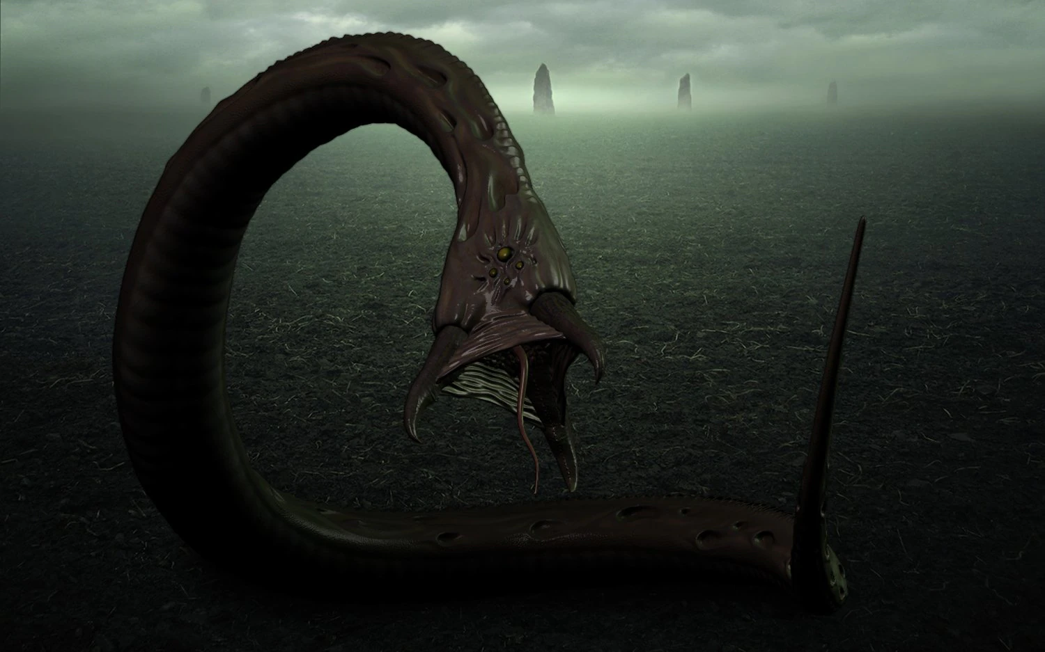 alien worm 3D Model .c4d .max .obj .3ds .fbx .stl .blend 