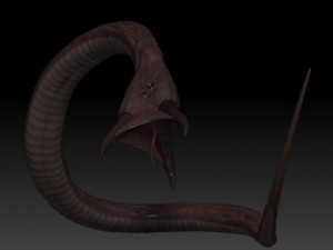 alien worm Modèle 3D