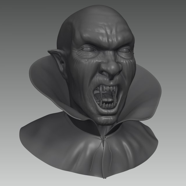 vampire bust 3D Model .c4d .max .obj .3ds .fbx .stl .blend 