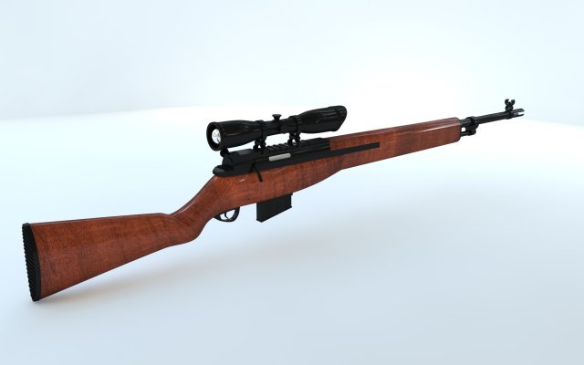 m14 wooden sniper special ops 3Dモデル .c4d .max .obj .3ds .fbx .stl .blend 