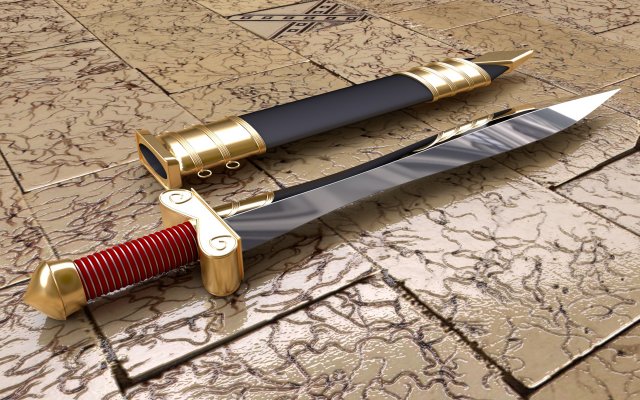 greek sword 3D Model .c4d .max .obj .3ds .fbx .stl .blend 