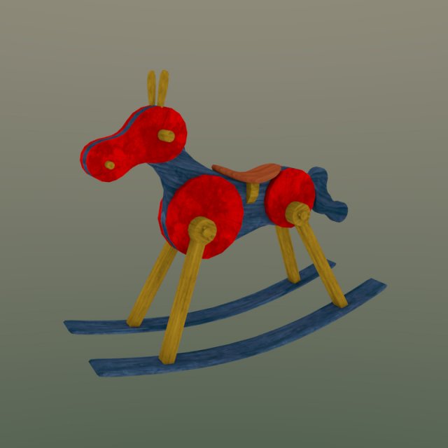 wooden rocking horse Modello 3D .c4d .max .obj .3ds .fbx .stl .blend 