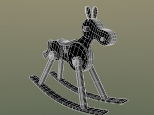wooden rocking horse Modello 3D