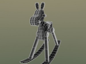 wooden rocking horse Modello 3D