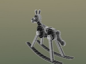 wooden rocking horse Modello 3D