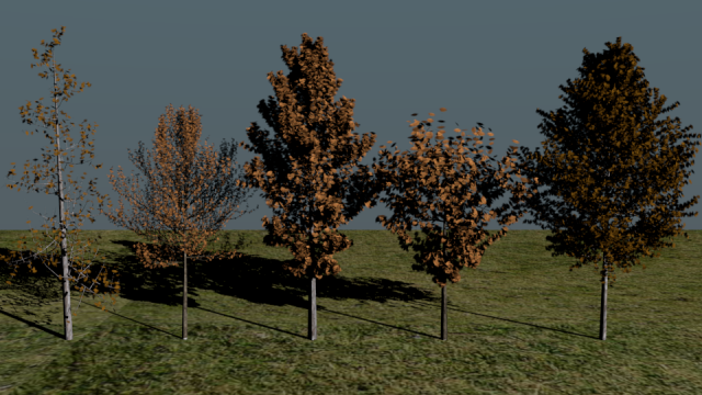 high poly autumn tree package 3D Модель .c4d .max .obj .3ds .fbx .stl .blend