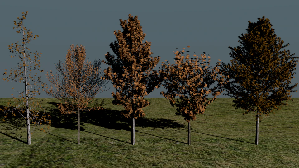 high poly autumn tree package 3D Model .c4d .max .obj .3ds .fbx .stl .blend