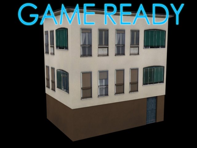 building mincio 2 low poly Model 3D .c4d .max .obj .3ds .fbx .stl .blend 
