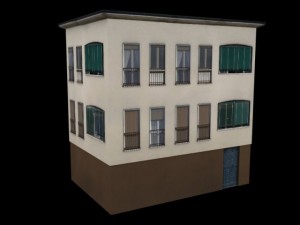 building mincio 2 low poly Model 3D