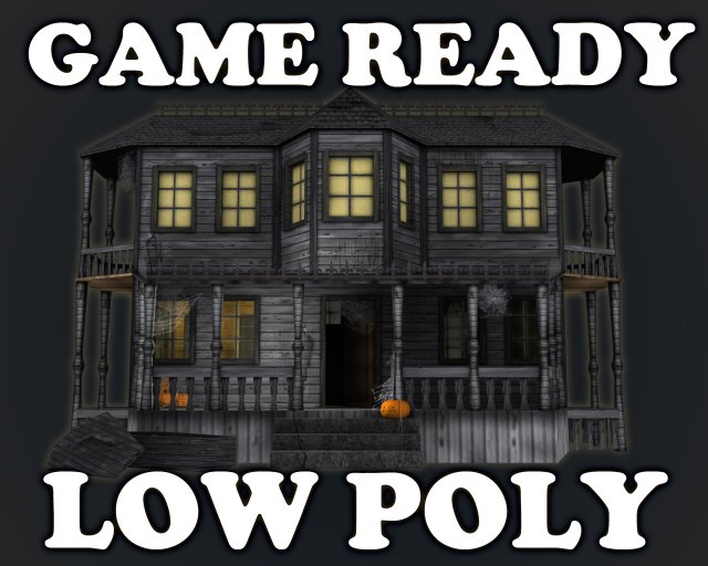 haunted halloween house Model 3D .c4d .max .obj .3ds .fbx .stl .blend 