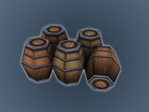 hand painted wooden barrels 3D 模型