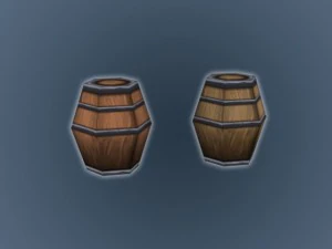 hand painted wooden barrels 3D Model