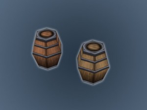 hand painted wooden barrels 3D 模型
