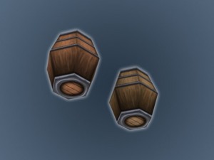 hand painted wooden barrels 3D 模型