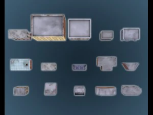 low poly game buildings pack 01 3D Model