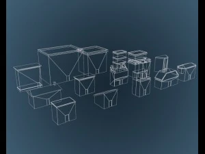 low poly game buildings pack 01 3D Model