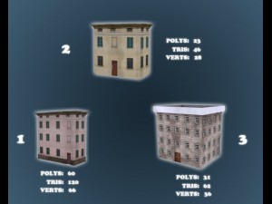 low poly game buildings pack 01 3D 模型