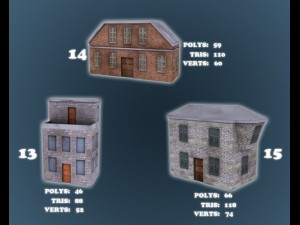 low poly game buildings pack 01 3D 模型