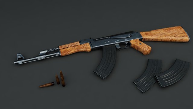 ak47 3D 모델 .c4d .max .obj .3ds .fbx .stl .blend 