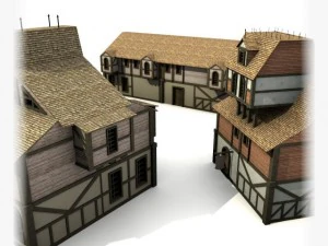 пакет середньовічних будівель 3 3D Модель