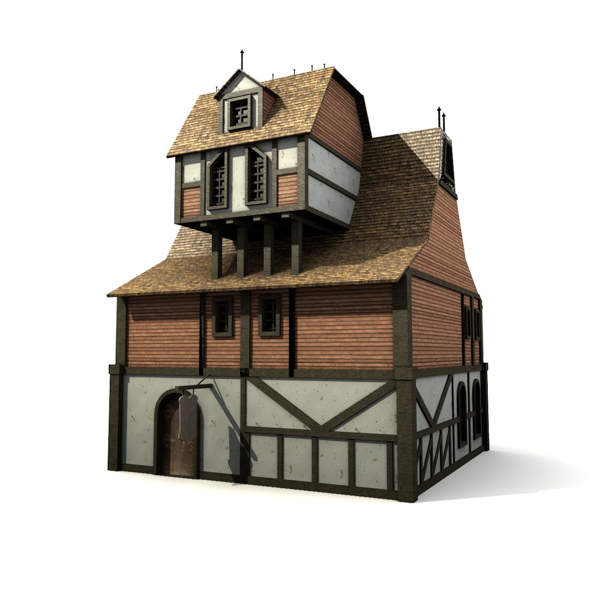 Minecraft Medieval Building Pack 3D Model $10 - .blend .obj .fbx