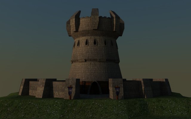 world of warcraft alliance guard tower 3D Модель .c4d .max .obj .3ds .fbx .stl .blend 