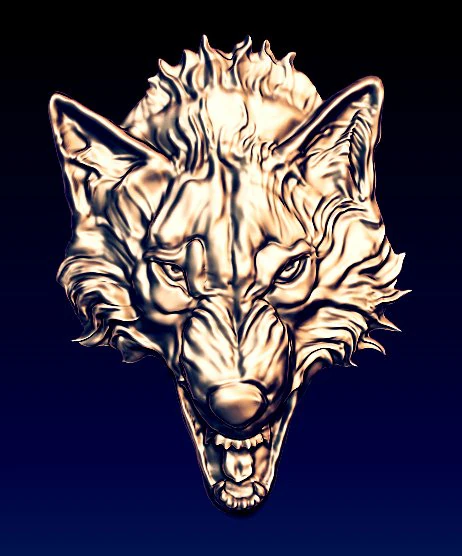 wolf basrelief 3D Model .c4d .max .obj .3ds .fbx .stl .blend