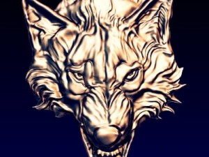 wolf basrelief Modello 3D