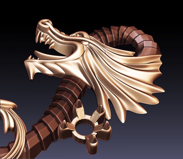 dragon basrelief for jewellery 3D 模型 .c4d .max .obj .3ds .fbx .stl .blend 
