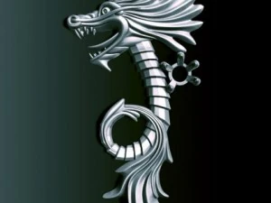 dragon basrelief for jewellery 3D Model