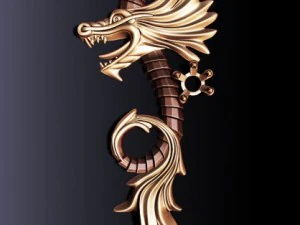 dragon basrelief for jewellery 3D Model