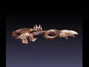 dragon basrelief for jewellery 3D Model