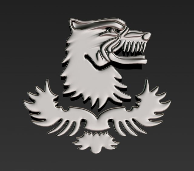 wolf emblem riot police Modelo 3D .c4d .max .obj .3ds .fbx .stl .blend 