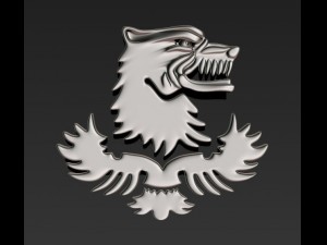 wolf emblem riot police Modello 3D