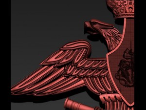 russian coat of arms and artillery troops Model 3D