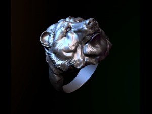 signet with the bears head Modello 3D