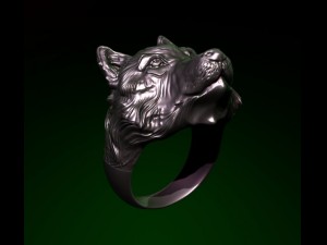 ring with a dogs headwolf 3Dモデル