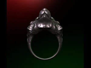 ring with a dogs headwolf 3D Model