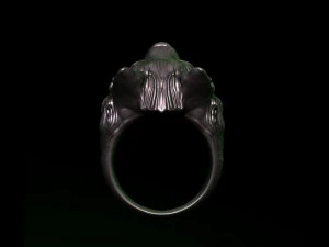 ring with a dogs headwolf 3D Model